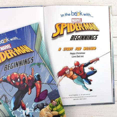 Personalised Marvel Spiderman Beginnings Hardback Story Book Extra Image 1